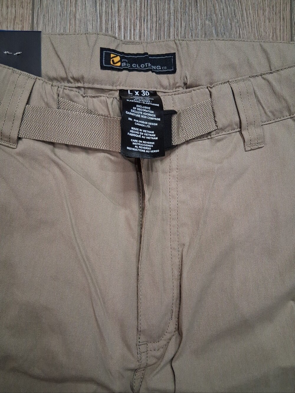 Mens L x 30 BC Clothing Convertible Cargo Stretch Pant Tan Zip Off Hiking - Picture 5 of 8